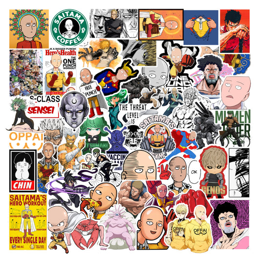 One Punch Man Anime Laptop Sticker Pack of 56